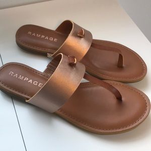 Rose gold leather sandal